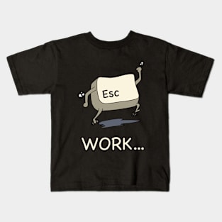 Escape Work (Dark) Kids T-Shirt